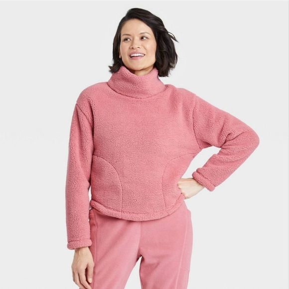 All in Motion Pullover Cowl Neck Mockneck Sweatshirt - Picture 1 of 7
